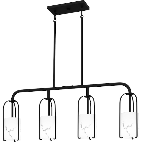 Quoizel Fairbanks Linear Chandelier 4 Lights Matte Black FRB438MBK - main